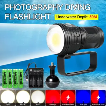 10000 Lm LED Niršanas Lukturīti Zemūdens laternu Apgaismojums 100m Ūdensizturīgs Taktiskais Lukturītis Par Fotogrāfiju, Video Aizpildīt Gaismas