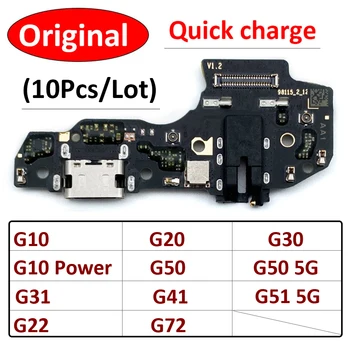 10Pcs Oriģinālu Jaunu USB Lādētāja Uzlādes Doks Port Connector Flex Kabelis Motorola Moto G10 valstu grupas G20 G30 G50 G31 G41 G51 G22 G72 5G