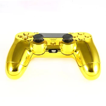 10pcs Zelta Pilnu Korpusa Apvalks Gadījumā Ādas Vāciņš Pogu Iestatīt ar Pilnu Pogas Mod Komplektu Par Playstation 4 PS4 Kontrolieris Nomaiņa