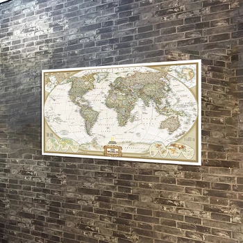 150*100cm Vintage Pasaules Kartē neausta Audekla Glezna Classic Edition Kartes Antikvariāts Sienas Plakātu, viesistaba, Mājas Apdare