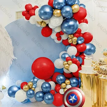 1Set Avengers Captain America Vairogs Dzelzs Vīrs Varonis Lateksa Balonu Baneri Dzimšanas dienas svinības Apdare Baby Dušas Piederumi Globos