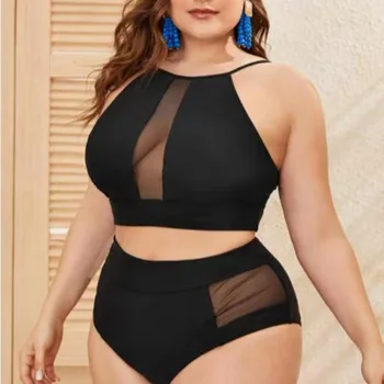 2023 Jaunas Plus Lieluma Sexy Bikini, Leoparda Sieviešu Bikini Komplekts peldkostīmu Beachwear Lielas Krūtis