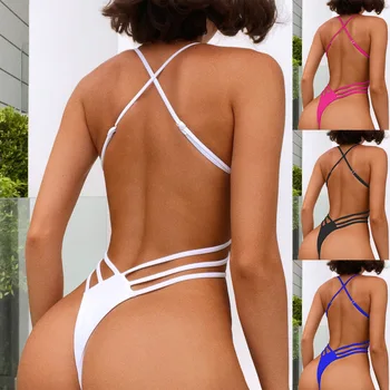 2023 Jaunu Modes Sievietes Bikini Vienkrāsainu Peldkostīmu Backless Sexy Viengabala Karstā Pavasara Peldkostīmi