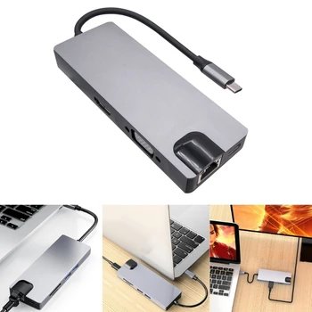 2023 Jaunu USB Sadalītājs C VGA USB 100/1000Mbps SDTF un Adapteri Portatīvo Datoru, Notebook, Alumīnija Extender