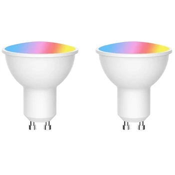 2X Gu10 Uzmanības centrā Wifi Smart Spuldzes Mājas Apgaismes Lampas RGB 5W+CW(2700-6500K)Magic LED Mainīt Krāsu Spuldzes