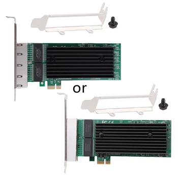 4 Porti, PCI-E RJ45 Servera PCIe x1 82575 Čipu 10/100 /1000Mbps Lan Server Quad-Port, Gigabit Ethernet Tīkla Karte