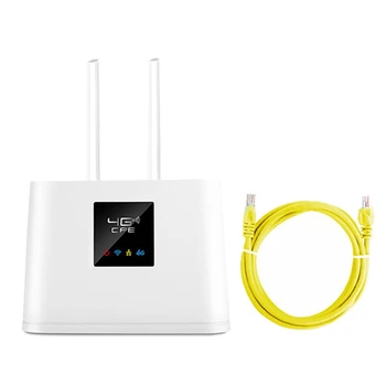 4G Portatīvo Maršrutētāju 4G Wifi Router 150Mbps Ar 2X Antena iebūvēta SIM Kartes Slots, Atbalsta Max 20 Lietotāji (ASV Spraudnis)