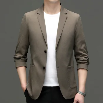 5064-2023 Vīriešu uzvalku uzvalks pavasara jaunu uzņēmējdarbības profesionālo vīriešu uzvalks jaka gadījuma korejiešu versiju uzvalks