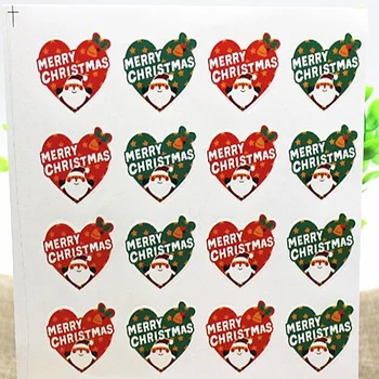 80PCS/Daudz Sarkanu, zaļu Santa mīlestības formas uzlīmes pašlīmējošās uzlīmes, zīmogu cepšanai Cepumu iepakojuma DIY Daudzfunkciju etiķete