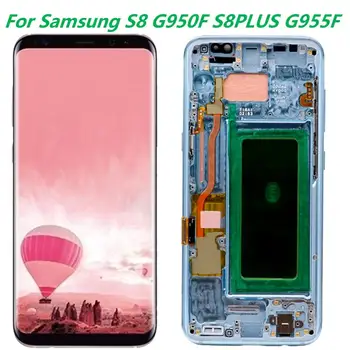 AAA Sākotnējā Super Amoled Samsung Galaxy S8 G950 LCD ekrāns Ar Rāmi Samsung S8 Plus G955 LCD skārienekrānu, Remonta daļas