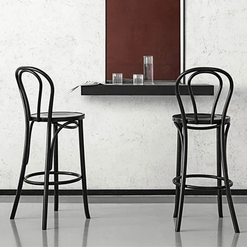 Amerikāņu retro masīvkoka latiņu augstu krēslu, dizainers, dizaina sadzīves vienotā atpakaļ bāra krēsli virtuves 아일랜드 식탁의자
