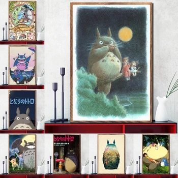 Anime Cute Karikatūra Totoro uz Sienas, Mākslas Plakāti un Izdrukas Audekls Krāsošana Sienas, Mākslas Attēlus Dzīvojamā Istaba Mājas Apdare