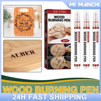 Apdegums Marķieris Ūdensizturīgs Ierakstīt Pildspalva WoodWoodburning Komplekts DIY Koksnes Mīļotājiem, Puse Dekorēšanas Dāvanu Padarīt Ģimenes Notikumi