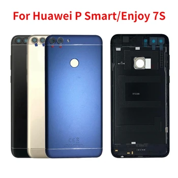 Atpakaļ Segumu Huawei P Smart ATT-LX1 LA1 LX2 Akumulatora Vāka Aizmugurējās Durvis Huawei Baudīt 7S Mājokļu Atpakaļ Gadījumā, ja Ar Camara objektīvs