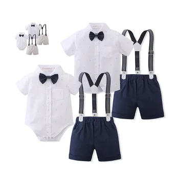 Baby Zēni Džentlmenis Atbilstu Oficiālās 1. Dzimšanas dienu, Jaundzimušo Apģērbs, viengabala Jumpsuit+Zeķu Toddler zīdaiņu Apģērbu