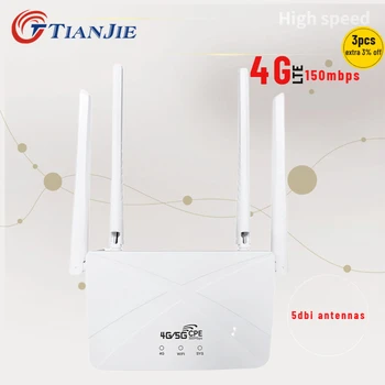 Bezvadu 4G WiFi Router 4*5dbi Taisnība Antenas Maršrutētāju LTE 150Mbps Hotspot WAN LAN Ilgi Zvanīja Wi-Fi Modemu 3G CPE VISIEM TELEKOMUNIKĀCIJU SIM
