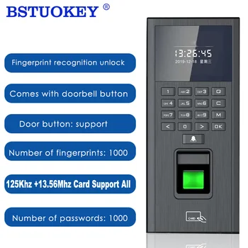 Biometrisko pirkstu Nospiedumu 125Khz+13.56 Mhz RFID Piekļuves Kontrole ar Tastatūras Sistēmas Elektronisko USB Pulksteņa Ieraksti Apmeklējumu Mašīna