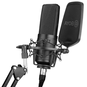 BOYA AR-M1000 Lielās Diafragmas Kondensatora Mikrofons Profesionāla Dziedāšanas Studijas Mikrofons Mūzikas Straumēšanas Vokālā