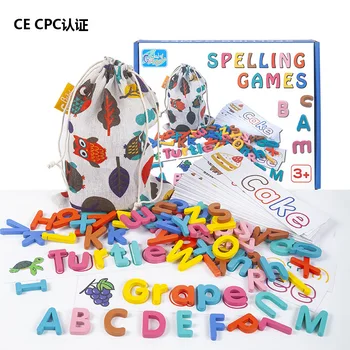 Bērnu Koka 3D Puzzle angļu Alfabēta Rakstībā angļu Karti Jigsaw Puzzle Bērniem Agrīnās Mācīšanās Izglītojošas Rotaļlietas Bērniem