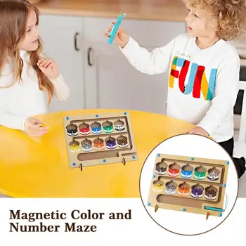 Bērnu Koka Magnētisko Krāsu Skaits Labirints Ar 55 Krelles Bērnu Montessori Izglītības Rotaļlietas, Krāsu Atpazīšanas Spēle Dāvanas Bērniem