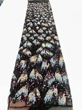 Elegants Āfrikas Mežģīņu Auduma Ar Vizuļi Auduma 2023 Luksusa Nigērijas Sequin Franču Izšuvumi Tilla Mežģīnes Auduma Couture Materiāliem