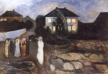 Eļļas Glezna Reprodukcijas uz Linu Audekla,-uz-vētra-1893 ar Edvard Munch,100% roku darbs,anotācija, eļļas glezna
