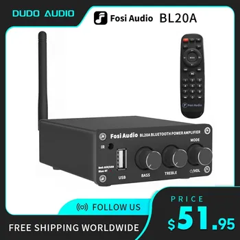 Fosi Audio BL20A Bluetooth TPA3116 Skaņas Jaudas Pastiprinātāju 2.1 CH 100W Mini HiFi D Klases Amp Bass Treble Ar U-Diska Tālvadības pults