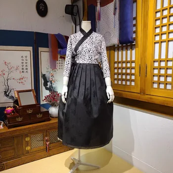 Hanbok Kleita Korejas Auduma Kleita Korejas Etnisko Apģērbu
