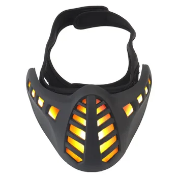 Kiberpanku LED Masku Halloween Festivāls Puse Cosplay Maskas Gaismas Gaismas Tumsā Taktiskās Airsoft Peintbola CS Wargames Maska