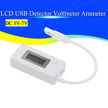 LCD USB Detektoru Voltmetrs Ammeter Mobilo Jauda Lādētāja Jauda Testeri Skaitītāju Sprieguma Pašreizējo Uzlādes Monitor 3 V-7V DC 3-7V