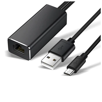 Micro-USB Ethernet Adapteris 10/100Mbps Uguns TV Stick USB Uz USB RJ45 Tīkla Karte Google Chromecast Gen 2 1 Ultra