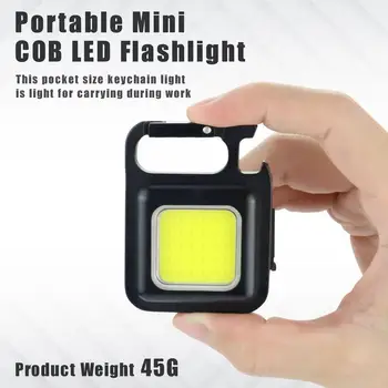 Mini LED Lampiņu Darba Vieglo Portatīvo Kabatas Lukturīti Keychains Lāpu USB Lādējamu Āra Kempings Mazs Gaismas