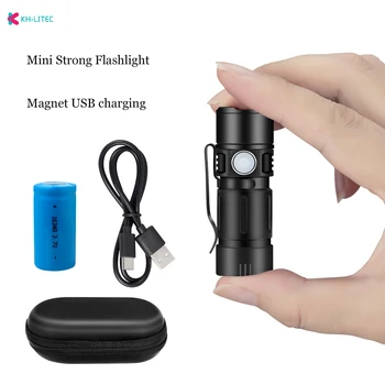 Mini Super Spilgti LED Lukturīti, USB Uzlādējams 5 Apgaismojuma Režīms Led Lukturītis Nakts Izjādes Kempings Medību Iekštelpu Flash Gaismas