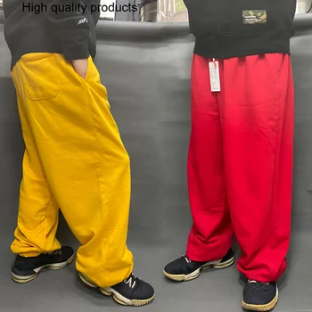 Moderns Plus Lieluma Hiphop Treniņbikses Vīriešiem Gadījuma Streetwear Harēma Joggers Kokvilnas Plaša Kāju Bikses Dziesmu Bikses Deju Apģērbu