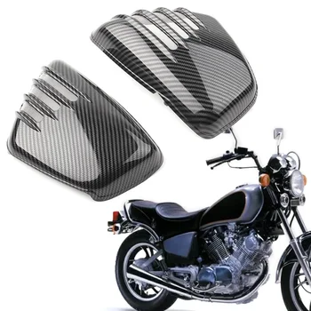 Motociklu Oglekļa Šķiedras ABS Akumulatora Pusē Aptecētājs Vāka Aizsargs Aizsargs 2gab Par Yamaha XV700 750 1000 1100 Virago 1984-2020