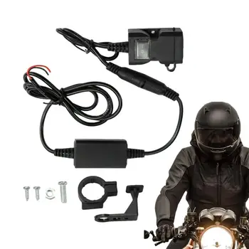 Motociklu Tālruņa Lādētāju, USB Adapteri Uzlādes Ostas Motociklu Lādētāja Aizsardzības Motociklu Dual USB Lādētājs Universāls Priekš
