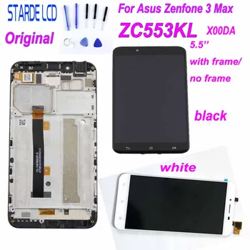 Par Asus Zenfone 3 Max ZC553KL X00DD LCD Displeja Panelis Touch Screen Sensoru komplektu ar Rāmi X00DA LCD+Instrumenti