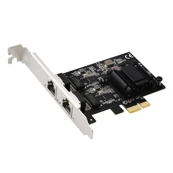 PCIE X1 Gigabit Tīkla Karte Dual-Port 2.5 G Darbvirsmas Tīkla Karte 8125BG Čipu Ethernet Servera Tīkla Karte