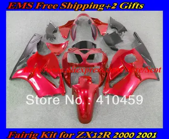 sarkani melnā Aptecētājs komplekts KAWASAKI Ninja ZX12R 02 03 04 05 ZX 12R 2002 2003 2004 2005 ZX-12R Motociklu Pārsegi komplekts