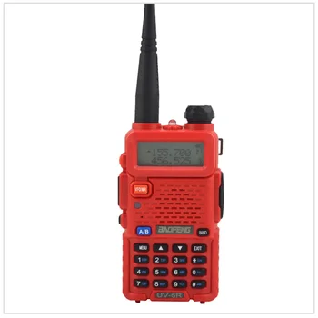 Sarkans Radio baofeng divas frekvenču joslas frekvenču joslas UV-5R walkie talkie radio dual display 136-174/400-520mHZ divvirzienu radio ar bezmaksas klausules BF-UV5R