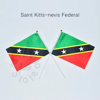 Sentkitsa un Nevisa 14*21cm 10pieces karogu, Baneru, lai apmierinātu Parādes puses Roku vicināšanu Valsts Karogs