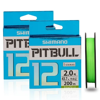 SHIMANO Zvejas Līniju PITBULL Zaļā/zilā krāsā ar Augstu stiprību un Mīksto 150M/200M X12 PE Pītā Zvejas Līniju