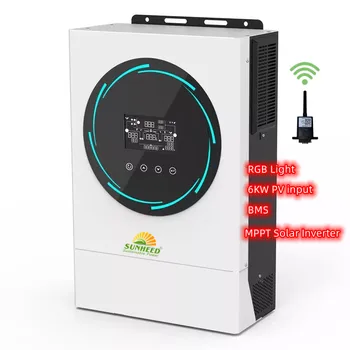 Sunheed 6Kw Hibrīda Off-Grid Gaisa Kondicionieri ar Rgb Gaismas Wifi Monitors Saules Invertoru, lai Pabeigtu Uzstādīt Saules Enerģijas Sistēmas