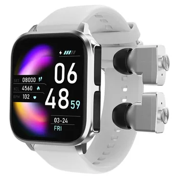 T22 Smart Watch 2 In 1 1.83 collu HD Displejs Vīrieši Sievietes TWS Bezvadu Earbuds, Sirdsdarbības Ātrums, asinsspiediens Veselības Uzraudzības Smartwatch