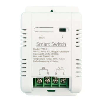 Tuya Smart Wifi Slēdzis AC 85-250V 16A 3000W Uzraudzības Temperatūras Sensors Inteliģentās Vadības Slēdzis RF433 APP Tālvadības pults