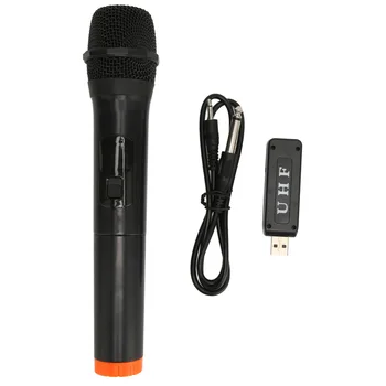 UHF Bezvadu Mikrofons Rokas Dinamiskais Mikrofons Ar USB Uztvērējs Trokšņa Samazināšanas Funkciju, Karaoke Party