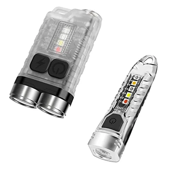 V3 Mini Keychain Lukturi,900LM USB-C Uzlādējams LED Zibspuldze Ar Asti Magnēts,V1 IPX6 Kabatas Lukturīti