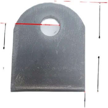 Viena detaļa, pacelšanas cilpu savienojuma gabals caurumošanas gabals dzelzs plāksnes apļveida atveri pavelkot mēlīte tērauda plāksne sabiezējumu ar 8mm 2gab