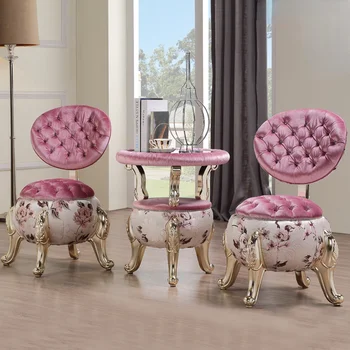 Vienu Krēslu Eiropas stila Balkonu Mazs galdiņš un Atpūtas Dīvāns Ķirbju Personības masīvkoka Guļamistaba Grims Mēbeles
