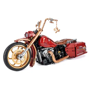 Vintage Motociklu KM 10514 1:5 Zemu Atrodas Lokomotīves Modelis Ķieģeļu DIY High Tech Celtniecības Bloki, Rotaļlietas, Dāvanu Zēni Draugi, Bērni,